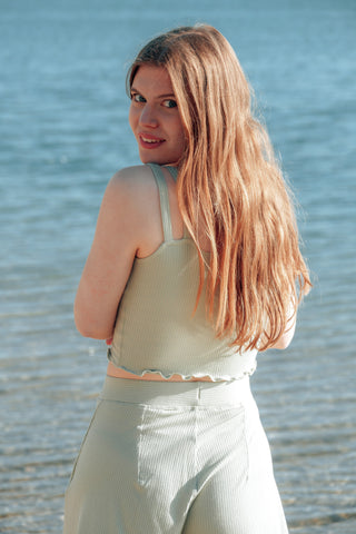 FARRAH Crop Top – Rüschen | Tencel™ | Mint