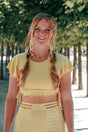 FARRAH Crop T-Shirt mellow – Nachhaltiges Lyocell-Top mit Schmetterlingsärmeln