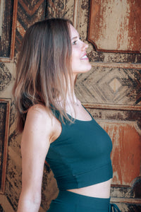 FARRAH Crop Top deep green – TENCEL Komfort — Ansicht 2