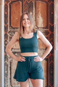 FARRAH Crop Top deep green – TENCEL Komfort — Ansicht 3