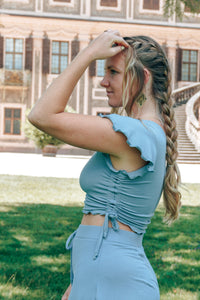 FARRAH Crop T-Shirt sky – TENCEL™ Modal, butterfly sleeves — Ansicht 14