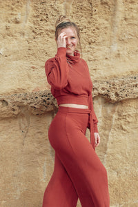 Aila Crop Pullover Cider – Casual Pullover Made from LENZING™ Viscose | Balloon Sleeves — Ansicht 6