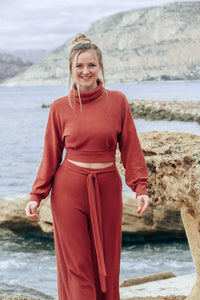 Aila Crop Pullover Cider – Casual Pullover Made from LENZING™ Viscose | Balloon Sleeves — Ansicht 2
