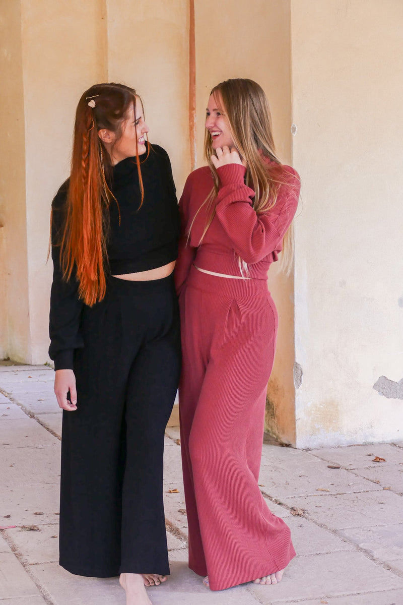 Aila Comfy Pants Cider – Nachhaltige Wohlfühlhose LENZING™ Viskose Hoher Bund — Ansicht 3