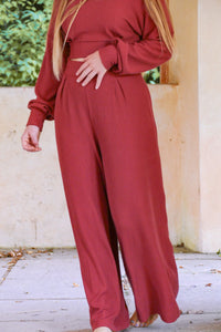 Aila Comfy Pants Cider – Nachhaltige Wohlfühlhose LENZING™ Viskose Hoher Bund — Ansicht 4