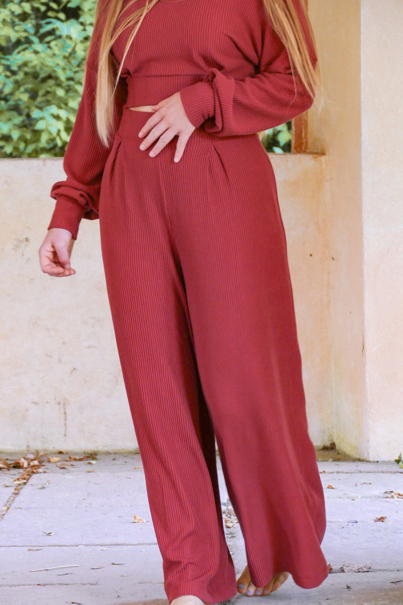 Aila Comfy Pants Cider – Nachhaltige Wohlfühlhose LENZING™ Viskose Hoher Bund — Ansicht 4