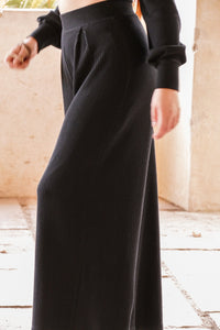 Aila Comfy Pants Black – Nachhaltige Wohlfühlhose LENZING™ Viskose Hoher Bund — Ansicht 8