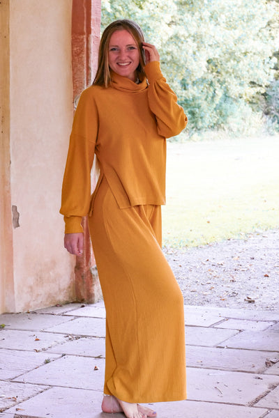 Aila Comfy Pants Amber – Sustainable feel-good trousers made of LENZING™ Viscose with wide leg