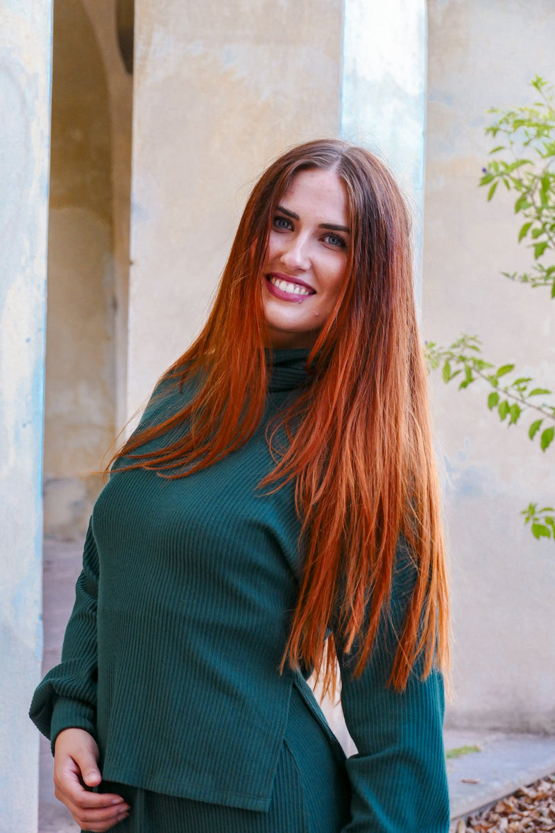 Aila Basic Pullover Deep Green – LENZING™ ECOVERO™ Viscose — Ansicht 2