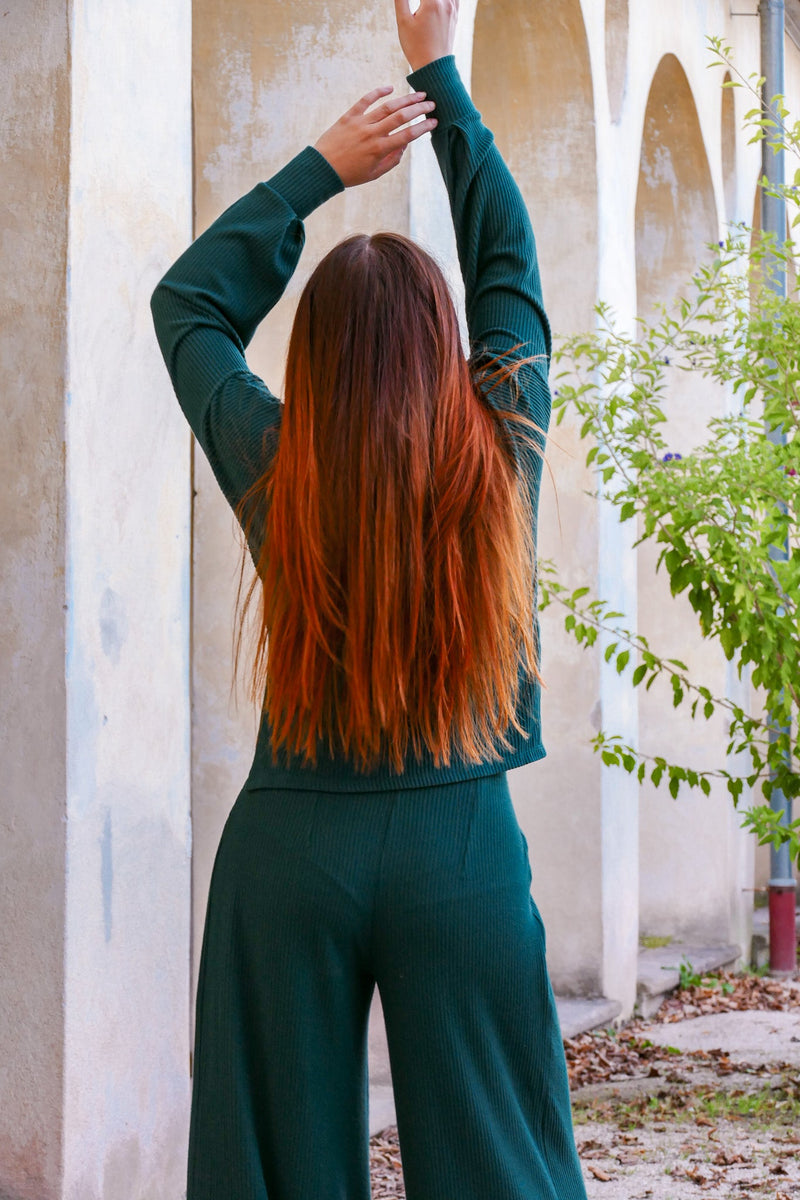Aila Basic Pullover Deep Green – LENZING™ ECOVERO™ Viscose — Ansicht 6