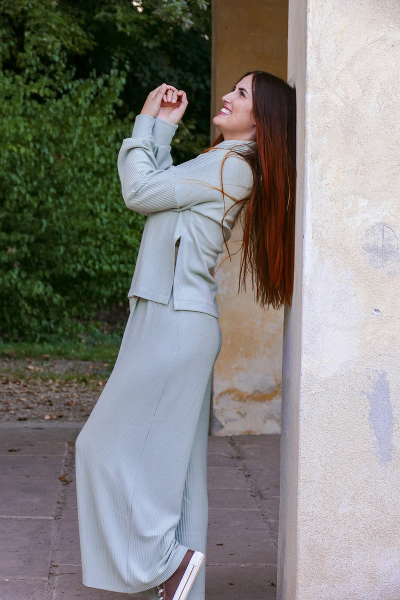 Aila Basic Pullover Mint – LENZING™ ECOVERO™ Viscose Roll-Neck Pullover — Ansicht 2