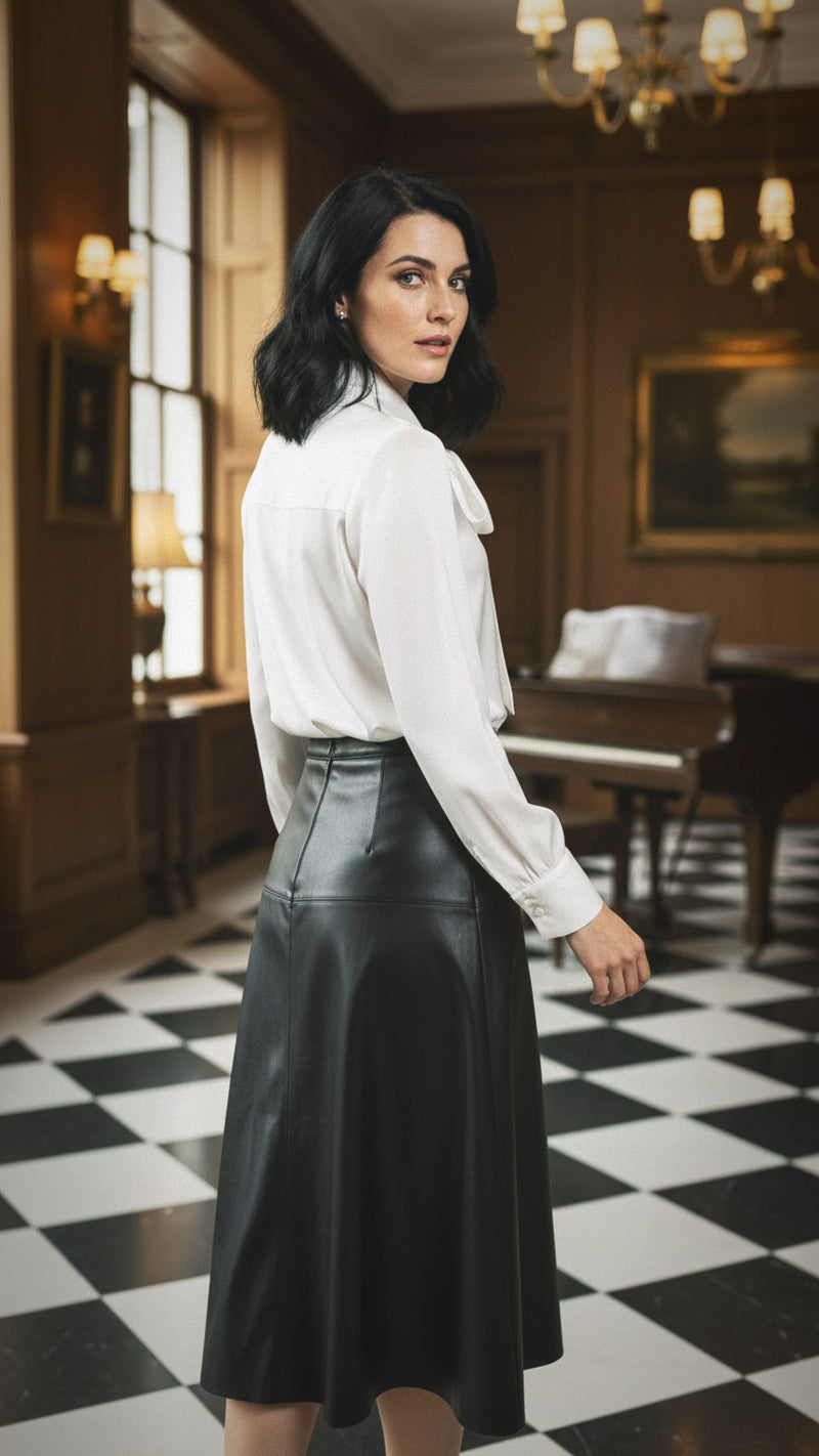 Bow-tie blouse made from recycled PET polyester – elegant & sustainable — Ansicht 12