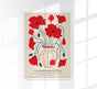 Red Poppy Flowers Cut Paper Art Poster – Fine Art Print