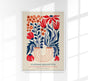 Flowers Bouquet with a Red Vase Papiers Découpés Art Poster – Lebhaft, Künstlerisch, Modern