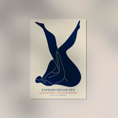 Chillng blue Papiers Decoupes Art Poster – Abstract Fine Art Print in vier Größen