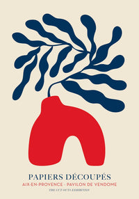 Art Print Red Vase with Blue Flowers – Papiers Découpés A2 Format — Ansicht 2
