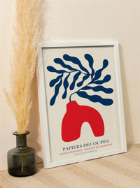 Art Print "Red vase blue flowers" – Papiers Découpés A3 — Ansicht 1