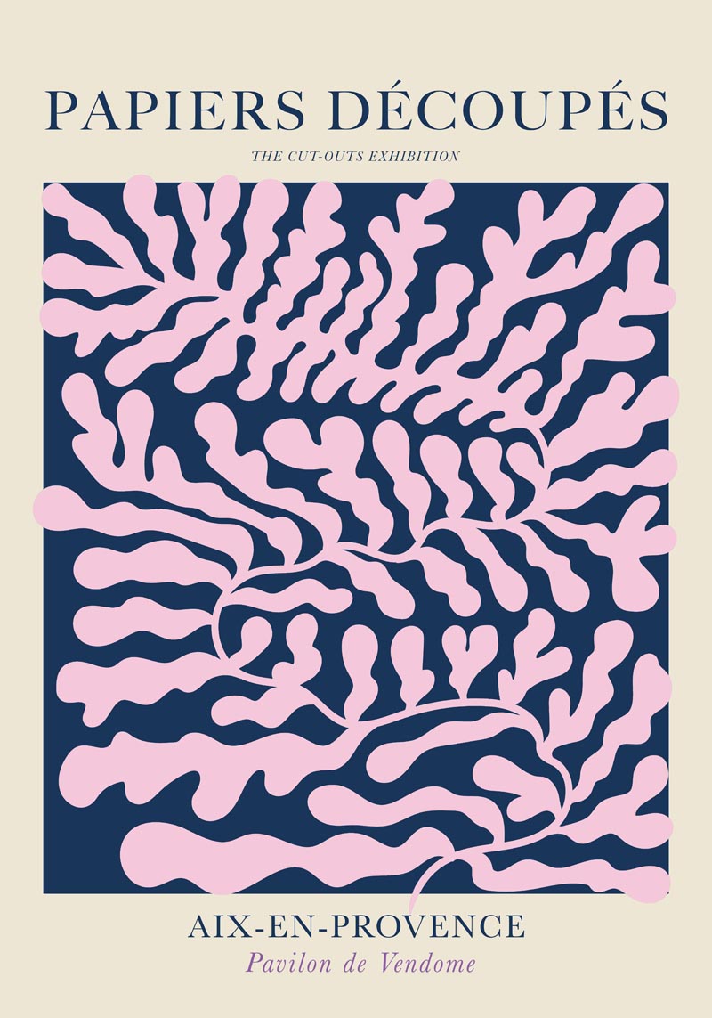 Pink & Blue Papiers Découpés – Fine Art Poster von Patroa Studio — Ansicht 4