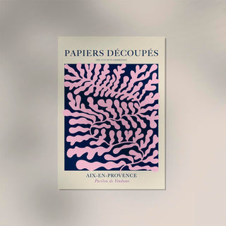 Pink & Blue Papiers Découpés – Fine Art Poster | Collage-Kunst