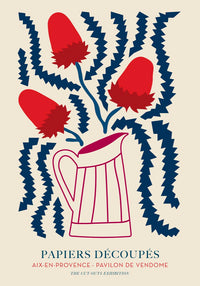 Red Bouquet on Magenta Vase – Fine Art Print Papiers Découpés Poster — Ansicht 4