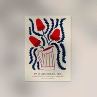 Red Bouquet on Magenta Vase – Fine Art Print Papiers Découpés Poster — Ansicht 3