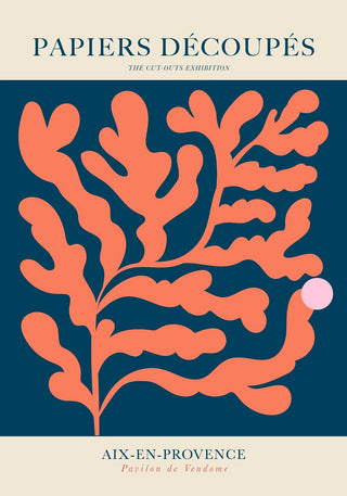 Coral Leafs – Fine Art Print | Papiers Découpés Stil | Modernes Wandbild