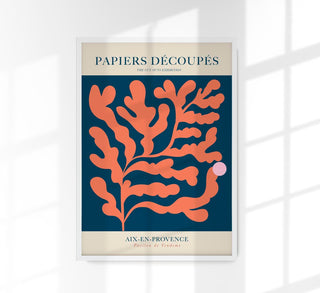 Coral Leafs – Fine Art Print | Papiers Découpés Stil | Modernes Wandbild