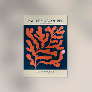 Coral Leafs – Fine Art Print | Papiers Découpés Stil | Modernes Wandbild