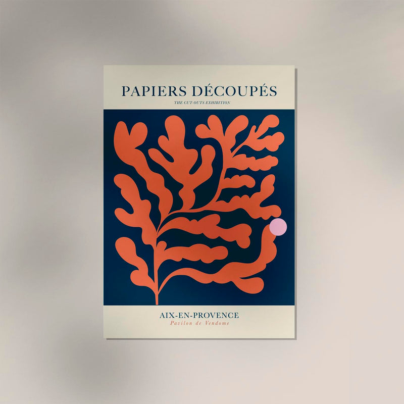 Coral Leafs Fine Art Print Papiers Découpés – Modernes Wandbild A3 A2 A1 A0 — Ansicht 3