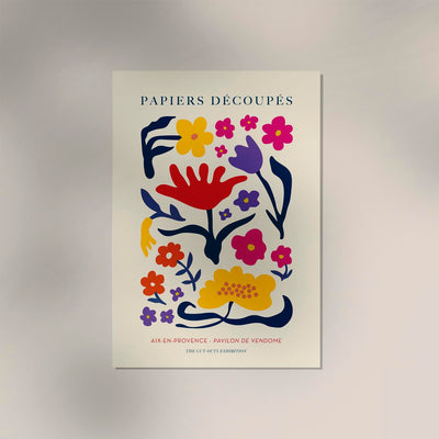 Flowers Composition Nr. 3 Papiers Découpés Art Poster – Kunstdruck Blumen