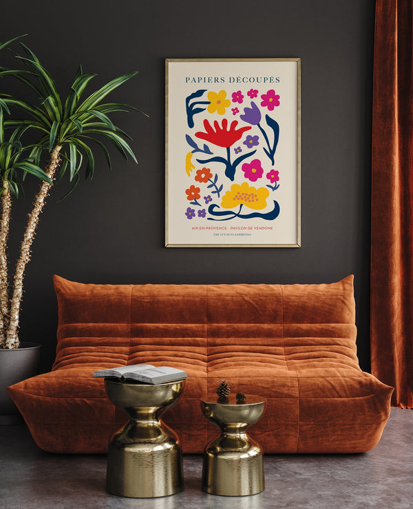 Flowers Composition Nr. 3 Papiers Découpés Art Poster – Kunstdruck Blumen
