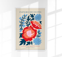 Two Red Flowers Papiers Decoupés Art Poster – Collage-Stil, UV-beständig — Ansicht 1