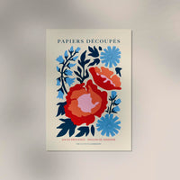 Two Red Flowers Papiers Decoupés Art Poster – Collage-Stil, UV-beständig — Ansicht 3