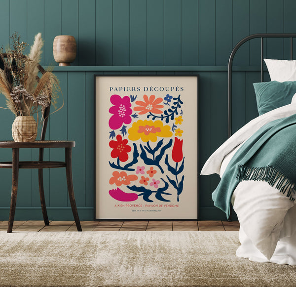 Flowers Composition Nr. 1 Papiers Découpés Art Poster – Modern, Verspielt, Kreativ
