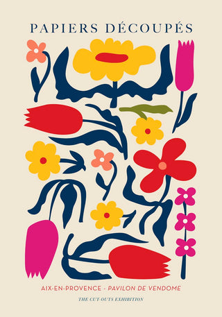 Flowers Composition Nr. 2 Papiers Découpés Art Poster – Kreativ | Lebendig | Modern