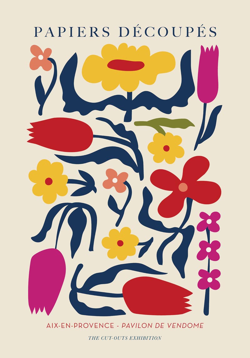 Flowers Composition Nr. 2 Papiers Découpés Art Poster – Wandbild Modern — Ansicht 4