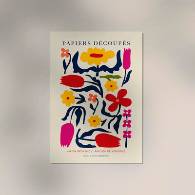 Flowers Composition Nr. 2 Papiers Découpés Art Poster – Wandbild Modern