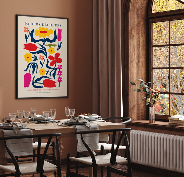 Flowers Composition Nr. 2 Papiers Découpés Art Poster – Wandbild Modern