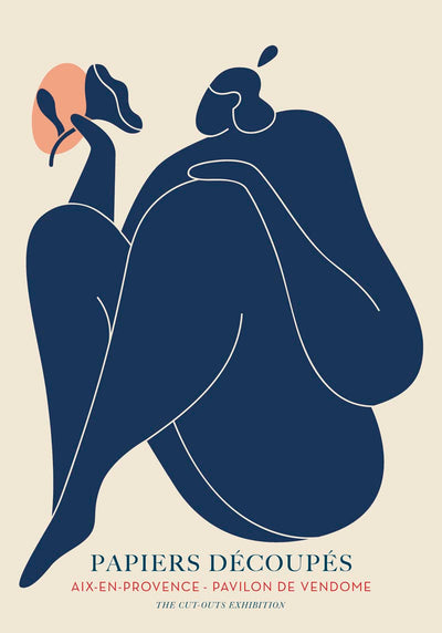 Woman with a Flower Papiers Découpés Art Poster – Handgefertigt Berlin