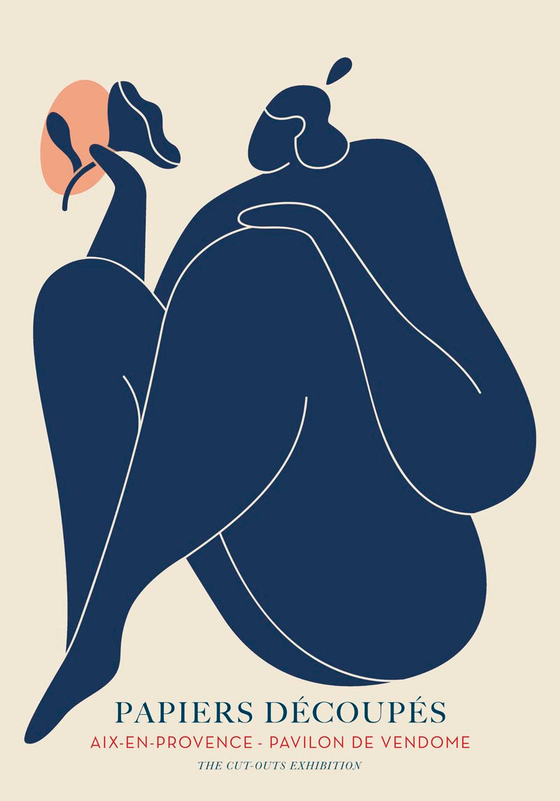 Woman with a Flower Papiers Découpés Art Poster – Handgefertigt Berlin — Ansicht 4