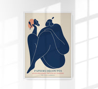 Woman with a Flower Papiers Découpés Art Poster – Handgefertigt Berlin — Ansicht 1