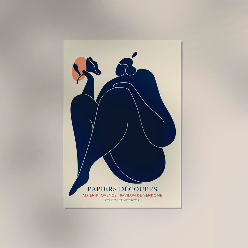 Woman with a Flower Papiers Découpés Art Poster – Handgefertigt Berlin — Ansicht 3
