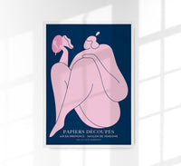 Woman with a flower pink Papiers Découpés Art Poster – Art Print Patroa Studio — Ansicht 1