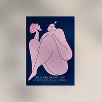 Woman with a flower pink Papiers Découpés Art Poster – Art Print Patroa Studio — Ansicht 3