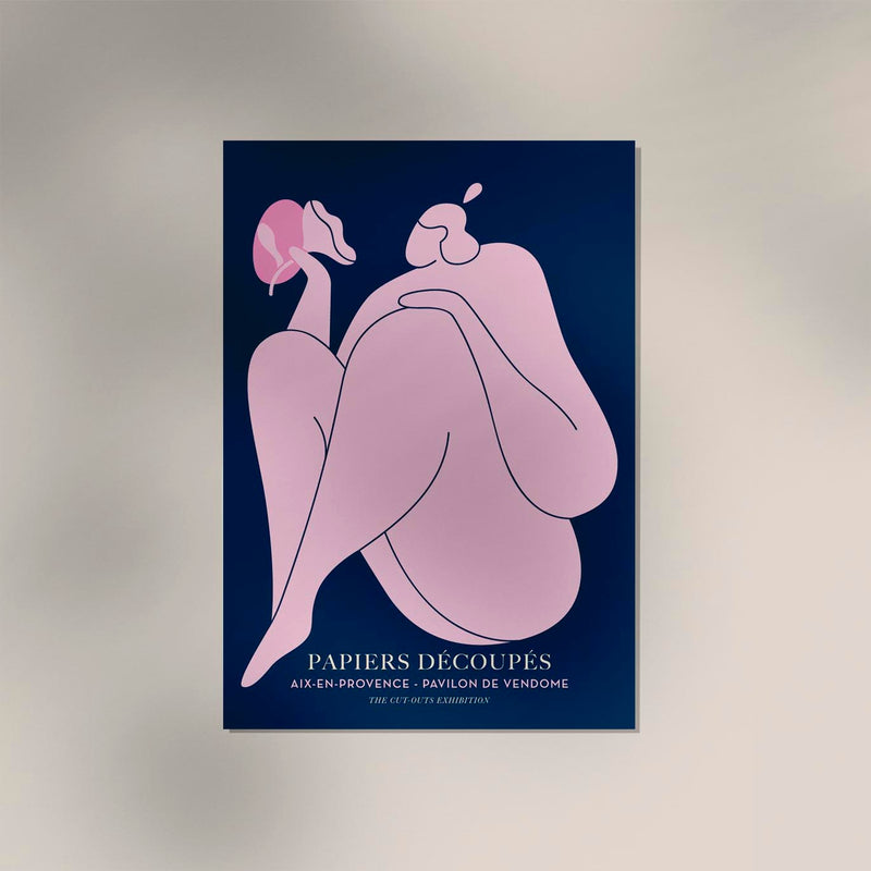 Woman with a flower pink Papiers Découpés Art Poster – Art Print Patroa Studio — Ansicht 3