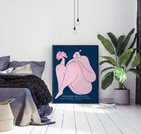 Woman with a flower pink Papiers Découpés Art Poster – Art Print Patroa Studio — Ansicht 2