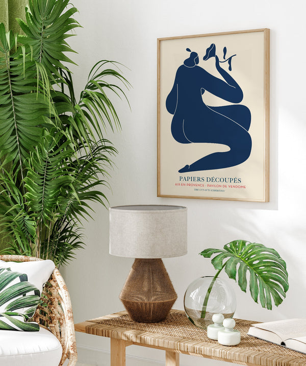 Woman with a Flower II – Papiers Découpés Art Poster | Fine Art Print | UV Resistant
