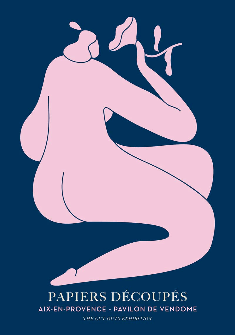 Woman with a Flower II (Pink) – Papiers Découpés Art Poster Fine Art Print — Ansicht 4