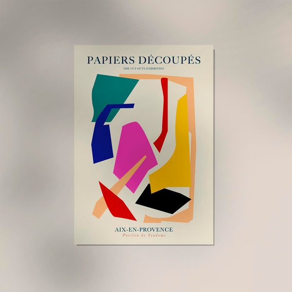 Vivid Abstract Cut-outs – Colorful Shapes Fine Art Print | Modern Art Poster