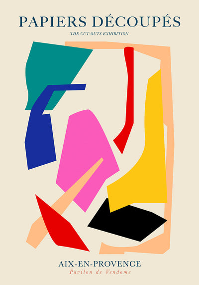 Vivid Abstract Cut-outs – Colorful Shapes Fine Art Print | Modern Art Poster